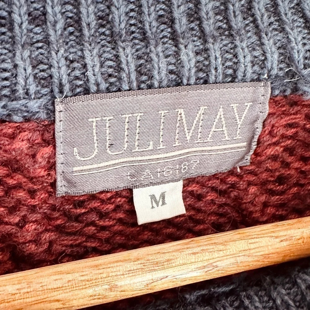 Vintage chenille knit crew neck sweater - 80’s - multi-coloured - Oversized M - Picture 6 of 7